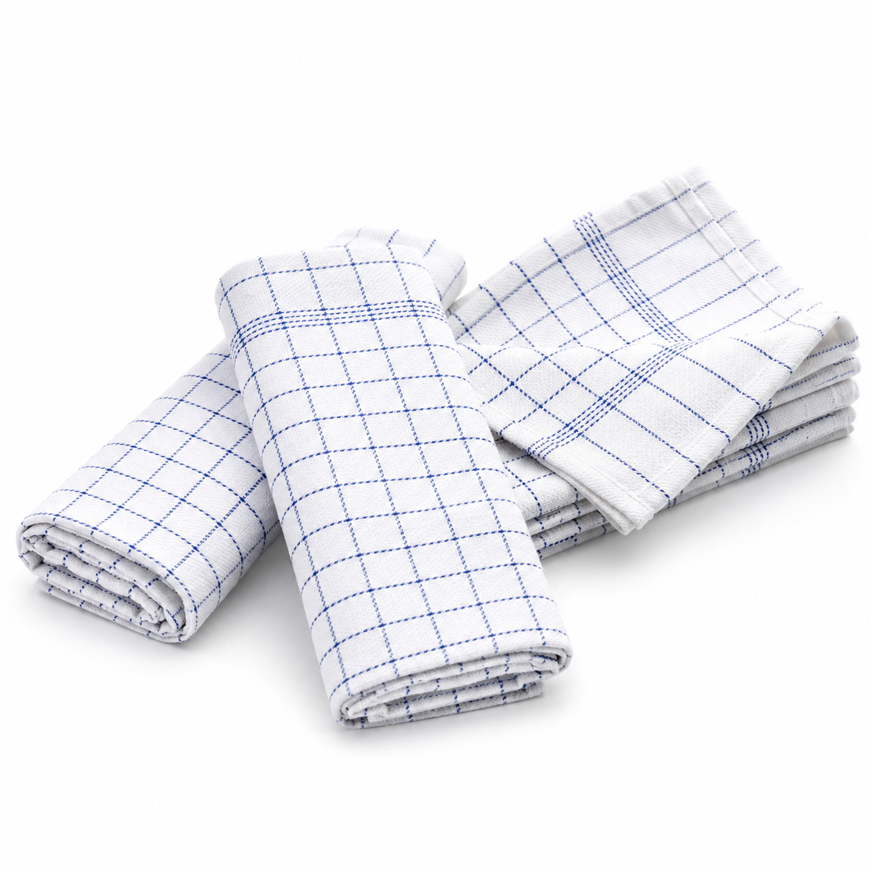 Eight shirts arranged on table in black, olive, grey, blue, white, red, mustard, and green.