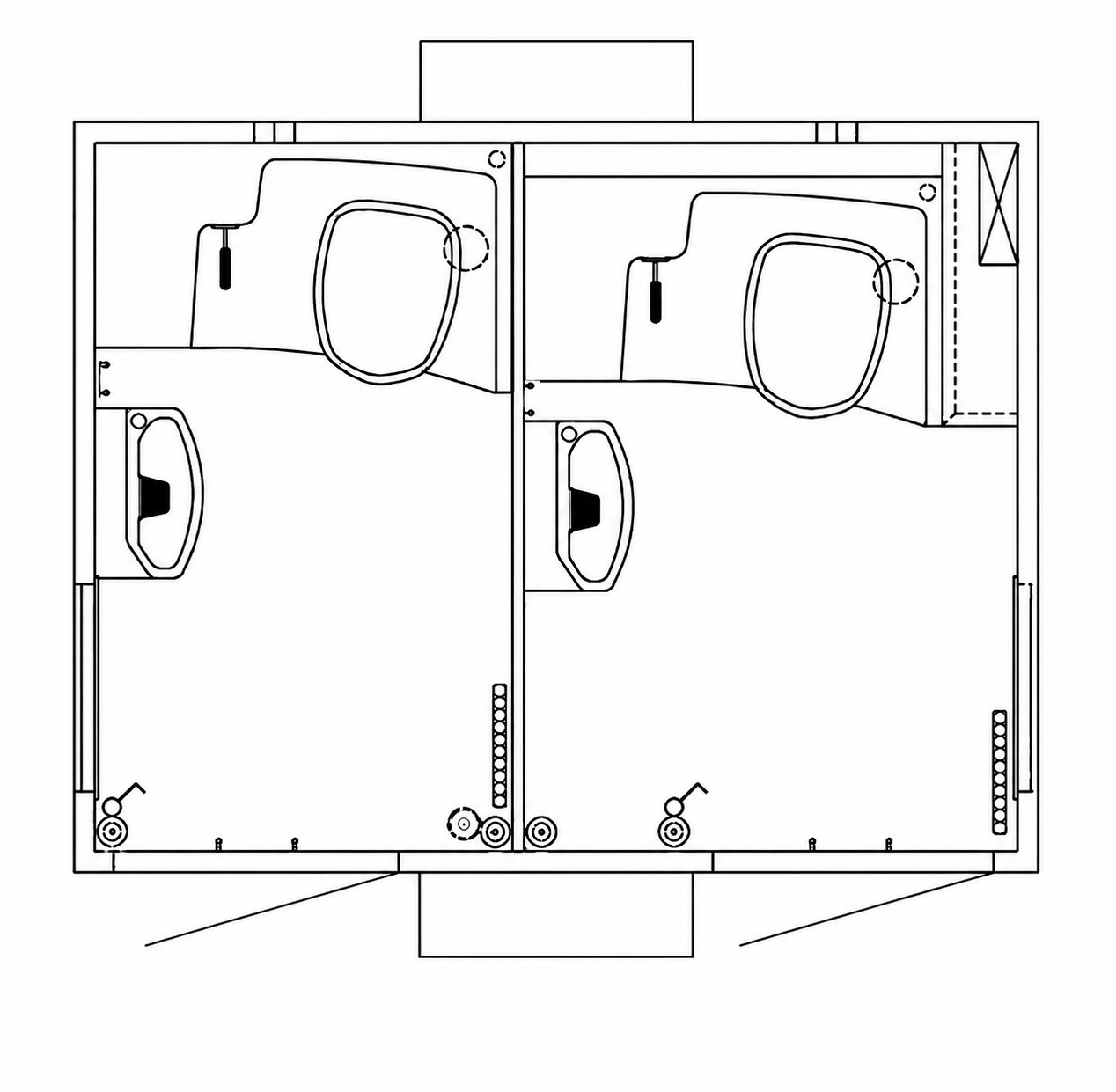 Dobbelttoiletvogn u. tank inkl. reng. thumbnail 1